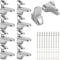 LDXDRU 10 Pack Glass Shelf Brackets, Adjustable Zinc Alloy Glass Shelf Support, Wall Mount Glass Clamp for 3-21 mm Thickness Shelf