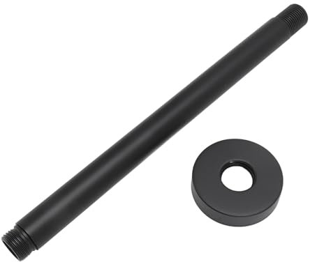 Bras d'Extension de Pomme de Douche, Extension de Tuyau de Douche en Acier Inoxydable Noir Mat à Montage Mural pour la Maison (25CM)