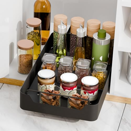 Giklux Cajones Extraibles Deslizantes Cocina, 25 * 42 CM Cajon Telescopico Adhesivo, Cajon Bandeja Extraible Mueble, Gaveta Deslizante para Cocina, Armario, Bajo Fregadero, Baño, Organizador de Cocina