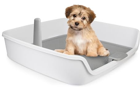 ALL FOR PAWS Dog Pee Pad Holder, Dog Potty Tray with Removable Post, Great for Large Size Dogs Raised Sides, Large Space, Shed Proof Pet Toilet