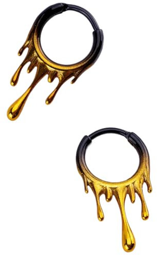 Decentraland 1 Stück 1mm(18G) Braun Septum Nasenring Tragus Knorpel Schmuck 316L Edelstahl Hypoallergen Ohrring Conch Ring Piercing Schmuck Lavaform