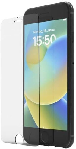 Hama Handy Schutzglas iPhone 7/8/SE 2020/SE 2022 (Displayschutz ultraklar Anti-Fingerprint, Montagehilfe, Vollschutz 9H ultradünn, case-friendly, kratzfest, Displayschutzglas iPhone stoßfest)