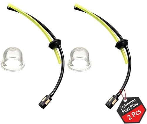 2 PCS Strimmer Fuel Pipe, Universal Grass Trimmer Fuel Line, Fuel Filter Kit, Petrol Strimmer Parts with Air Fuel Filter Primer Bulb for Brushcutter Trimmer Mower Hedge Trimmer
