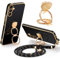 Mkej Coque pour Samsung Galaxy S24 Coque avec Cordon, avec DIY Rotatif Anneau Support Antichoc Souple Silicone avec Collier Amovible Réglable Étui pour Samsung Galaxy S24 Housse
