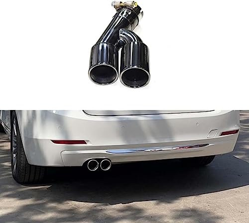 JXTTJ Endstuck Auspuff für BMW 3 Series 320i 318i F30 2013-2016, Auspuffblenden Edelstahl Auto Endstück Endschalldämpfer Spitze Endrohrblende,Black 320i