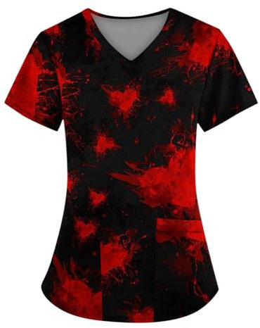 Halloween Kostüm Halloween Kostüm Frauen Horror Clown Kostüm Katzenkostüm Damen Rotkäppchen Kostüm Horror Puppe Kostüm Victorian Dress Schwarzes Kleid Damen Pullover Damen Rot M