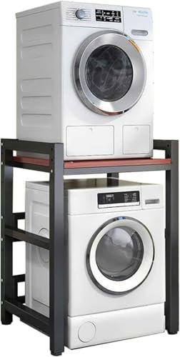 Height Adjustable Dryer Stand - Stacking Kit for Front Loader Washing Machines & Tumble Dryers - Over Washer Storage Rack with 400KG Load Capacity