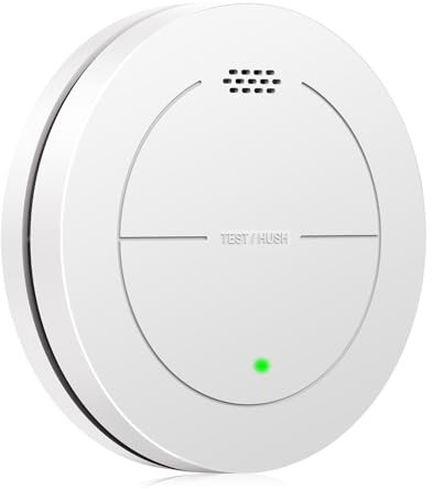 Safeliveo Detector de Humo interconectado, Detector de Incendios con batería de 10 años, Certificado por TUV Rheinland con Alarma Audible de 85dB, función silenciosa de SL-S15R,1 pièce