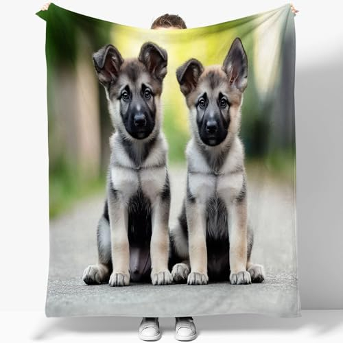 Generisch Kuscheldecke Flauschig Decke Flanell Fleecedecke 150 x 200 cm Sofadecke Tagesdecke Blanket 3D Tier Deutscher Schäferhund Weich Deckeldecke Wohndecke Für Bett Sofa Schlafzimmer Büro