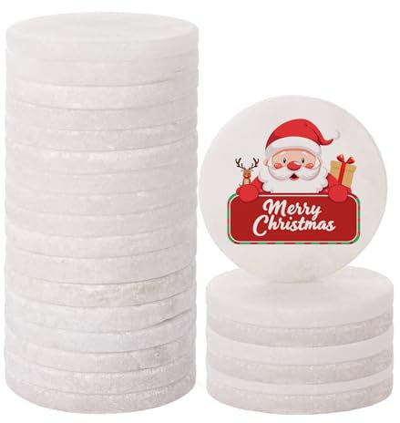 YAYODS 50 Pack White Round Painting Pebbles, 2 Inch Diameter Flat Rocks for Painting, Natural Smooth Large Pebbles for Arts, Crafts, DIY Paint