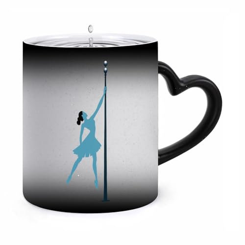 DPgUfPV Pole Dance Kaffeetasse, magisch, wärmeempfindlich, Farbwechsel, Keramiktasse, personalisierbar, lustiges Geschenk