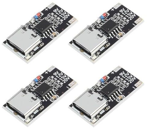 Qussedser 4 STÜCKE USB-C PD Trigger Board Modul PD/QC Decoy Board Schnellladung USB Typ-C auf 12 Delivery Boost Modul