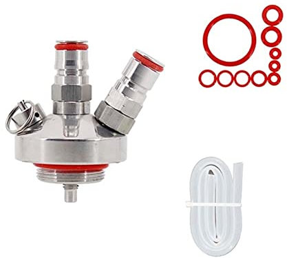 LCQSYE bierbrauset 2/3,6/4 / 5L Mini-Fass aus Edelstahl mit Schraubverschluss, einwandig, nachfüllbar, tragbar Druckminderer(Spear 2)