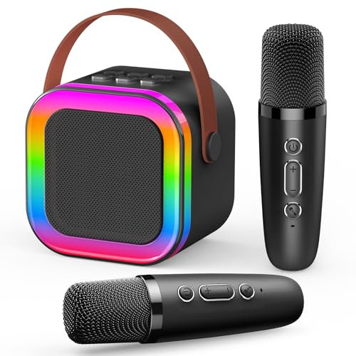 Dislocati Juguetes Niños 3-12 Años Microphone Karaoke con Luces LED - Portátil para Niños y Adultos - Micrófonos Inalámbricos con Efectos de Luz para Cantar, Fiestas y Juegos