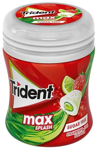 Chicle Trident Long Lasting sabor fresa y lima, 6 unidades.