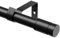 Gardinenstange Schwarz - Vorhangstange Wandmontage 81-118 cm 16 mm Durchmesser für Schlafzimmer Wohnzimmer Küche