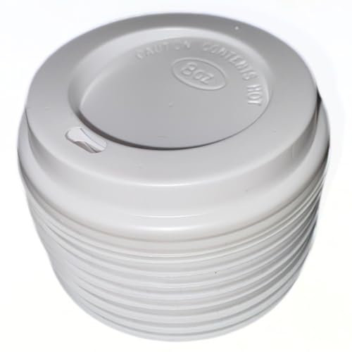 Signature Packaging - Ripple Coffee Cup Lids - 8oz (236ml) - 100 Pack - White