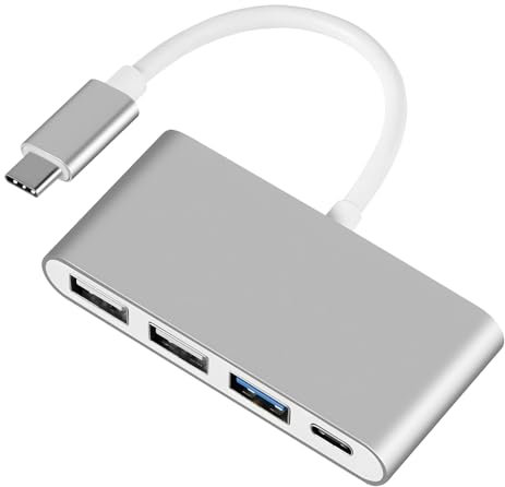 4-in-1 USB C Hub with Type C,USB C Adapter for MacBook,100W PD Charging,USB 3.0 Multiport Charging & Connecting Adapter Compatible with MacBook Pro/Air,iPad Pro,iPhone