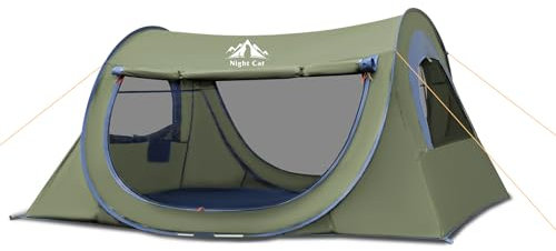 Night Cat Wurfzelt 2 Personen Wasserdicht: Pop Up Camping Zelt Atmungsaktiv Einfache Einstellung im Park und Garten