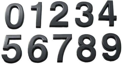 Hausnummern 1 Stück schwarze Zahlenaufkleber for Haus, Zimmertür, selbstklebendes Nummernschild, Schild for Zuhause, Wohnung, Schrank, Briefkasten, Außentürnummern Hausnummernschild(Number 1,5cm)