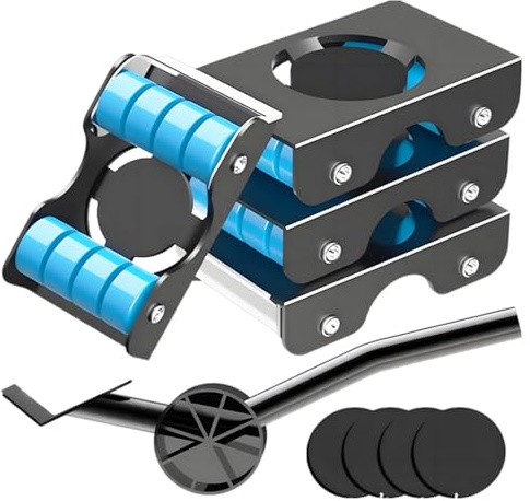 Ensemble de roulettes de transport de meubles avec 8 roues de chaque chariot pour déménagement de canapé, lit, chariot, capacité de charge jusqu'à 350 kg
