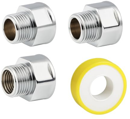 PipeSan Réduction Chromée Inversée 3/4 Femelle x 1/2 Mâle – Raccord Réducteur Laiton Chromé – Plomberie Eau, Gaz, Chauffage | Raccord Plomberie Réduction 34F-12M