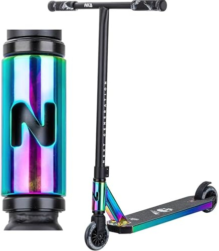NKD Stunt Scooter – New Generation | Hochleistungs ABEC-9 Lager | 360° drehbarer Lenker für Freestyle | Robuste 6061 Aluminiumlegierung