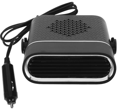 UPKOCH Chauffage de Voiture Portable 12V Noir Dégivreur de Pare-Brise et Ventilateur Réglable Convecteur Compact pour Chauffage Rapide Intérieur Véhicule Base Pivotante 360°
