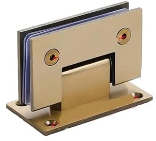 Glastürscharnier 2 stücke Gebürstet Gold Farbe Dusche Zimmer Glas Tür Clip Clamp Doppel Grad Hardware 90 Scharnier(Brushed gold 90 degree)