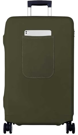 Morbuy Elastisch Kofferschutzhülle, Groß Kofferhülle Grün mit Reißverschluss, Suitcase Luggage Cover mit Großer Tasche, Waschbar, Kratzfest 25 bis 28 Zoll
