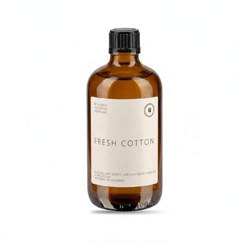 BOHORIA Raumduft Essenz 100ml Fresh Cotton – Duftöl für elektrische Diffuser & Aroma Verdampfer – Frische Wäsche Duft, sauber, weich, langanhaltend (100 ml, Fresh Cotton)