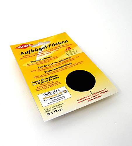 Kleiber + Co.GmbH Köper-Bügelflicken, 100% Baumwolle, schwarz, ca. 40 cm x 12 cm, 4 330-08