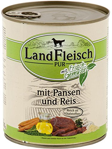 6 x Landfleisch Pur Pansen & Reis 800g