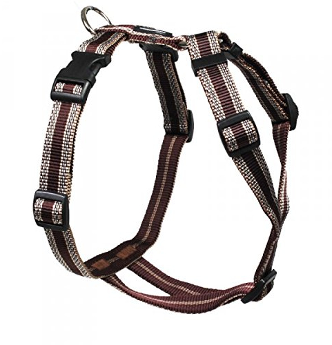 Feltmann Mopsgeschirr Hundegeschirr Soft Nylon, braun Muster, 7-13 kg, 20 mm
