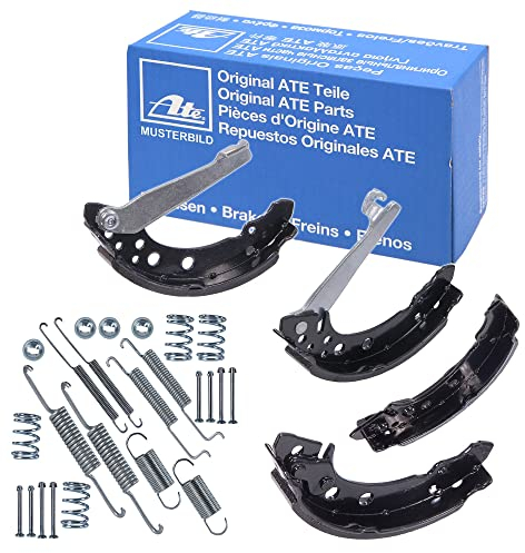 1x SATZ (4 Stück) ORIGINAL ATE BREMSBACKEN FÜR TROMMELBREMSE + ZUBEHÖR HINTEN