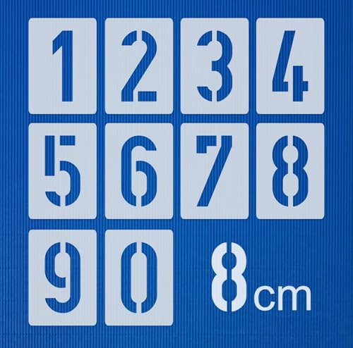Zahlen-Schablonen-Set 003508, Zahlen 0-9 / 8cm hoch, 10 einzelne Schablonen