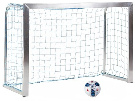 Sport-Thieme Mini-Fußballtor Training | Aluminium-Tor mit Polypropylen-Netz | Inkl. Bodenbefestigung | Flexibel positionierbar | 80x40 mm Bodenrahmen | Rundrohr Netzbügel | Anklappbar