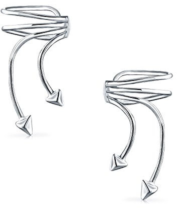 Westlicher Schmuck Cupids Pfeile Spike Knorpel Ohrmanschetten Clip Wickel Draht Ohrring Helix Für Frauen Männer Nicht Durchstochenes Ohr .925 Sterling Silber