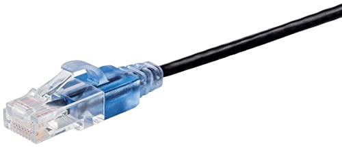 Monoprice Cat6A Ethernet Patch Cable - 50 Feet - Black (5 Pack) Network Internet Cord - RJ45, Stranded, UTP, Pure Bare Copper Wire, 30AWG - SlimRun Series'