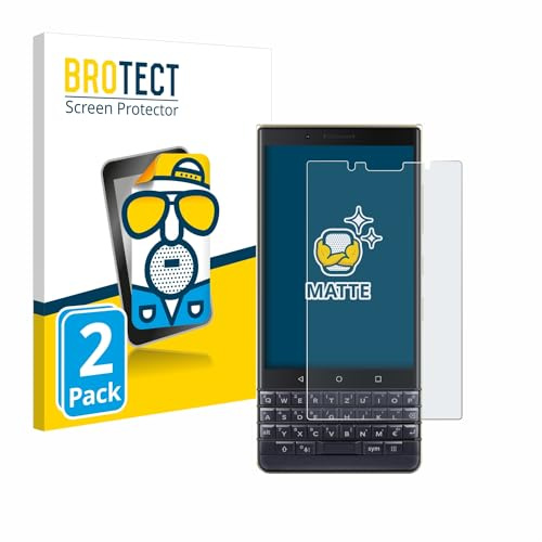 BROTECT Schutzfolie für BlackBerry Key2 LE | 2 Stück Entspiegelnder Displayschutz Made in Germany Matte Displayschutz-Folie Anti-Reflex Anti-Fingerprint Einfache Montage