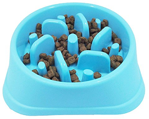 Txyk Reisenäpfe Hundenapf Katzennapf, Anti Schling für die langsame Fütterung, Interaktive Napf, Umweltfreundlicher, langlebiger, ungiftiger Hundenapf 20cm (Blau)