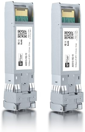 H!Fiber.com 【2Pack】 10Gb SFP+ Singlemode Module(10km, 1310nm), 10Gbase SFP+ LR Transceiver, Dual LC Connector, Compatible for Intel E10GSFPLR, Ubiquiti, Netgear