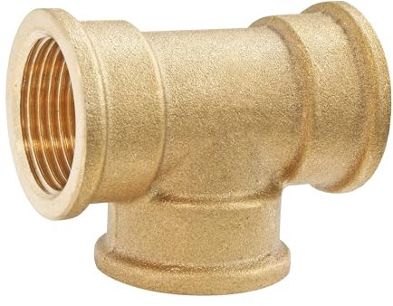 SOMATHERM FOR YOU, Té Laiton à Visser Triple Femelle 26/34 - Raccord Plomberie pour Eau Chaude/Froide - Compatible avec Raccords Laiton à Filetage - Étanchéité sur Filet ou Joint Plat