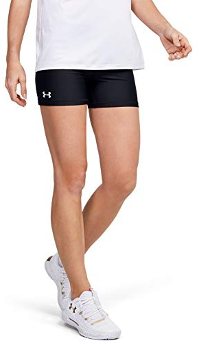 Under Armour Damen Volleyball-Shorts 10,2 cm, Damen, Shorts, 4 Volleyball Short, Schwarz (001)/Weiß, Medium