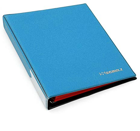 SCHULZ Münzenalbum Münzalbum mit 10 Münzhüllen für 120 Stück Verschiedene Münzen-Größen mit Seiten und Roten Trennblättern + Index (Blau)