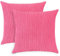 JOTOM Gestreifter Cord-Kissenbezug, 2er-Set, Heimdekoration, weicher quadratischer Kissenbezug für Sofa, Stuhl, Couch, Schlafzimmer, dekorativ, gestreift, Hot Pink