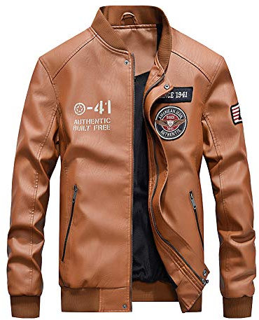 Giacca da Motociclista da Corsa Retro in Morbida Pelle da Uomo Biker Vintage Stile Moto Giallo M