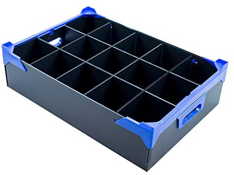 Caterbox Glassware Storage Container for Beer/Pint Glasses | 15 Cells | Max Glass/Item Height 160mm, Width 95mm