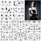 ZERHOK 12 Blätter Schwarz Spinnen Tattoos mit Spinnennetz Gesicht Temporäre Tattoo Spinnweben Klebetattoos Schaurige Gesichtsaufkleber für Halloween Masquerade Karneval Party Punk Geschenk