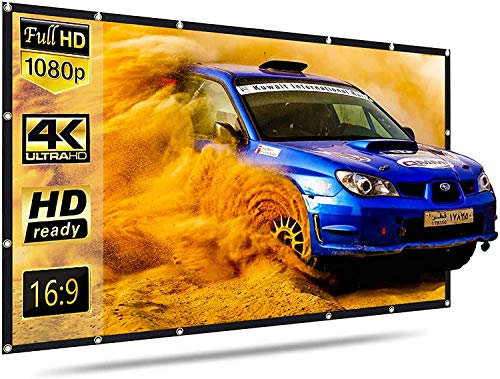 Projector Screen,120 inch Portable Projection Screen for Projector,16:9 HD Movie Screen and Foldable for Home Cinema Meeting School